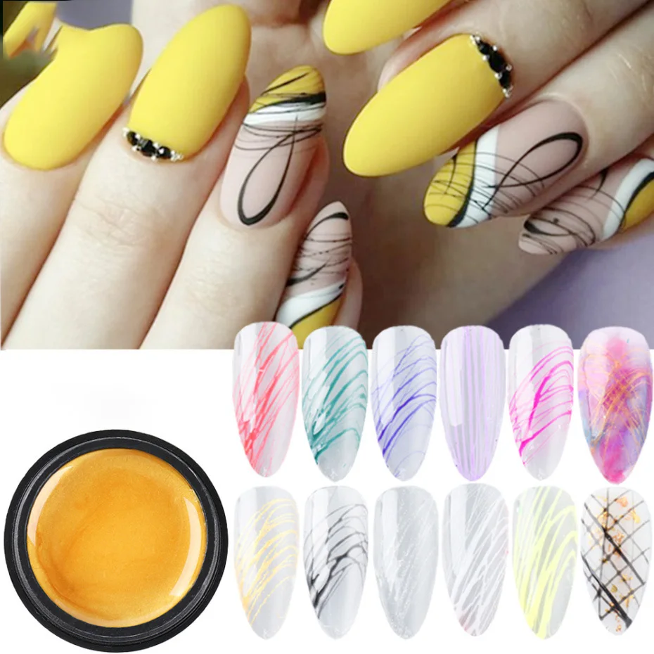 

Spider Wire Gel Nail Polish 5ml Flower Drawing Painting Gel Creative Point To Line Nail Art Gel Polish Varnish