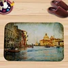 PEIYUAN Door Mat Rug Printed World Famous Building Stamp Paris Tower and Statue of Liberty Floor Mat