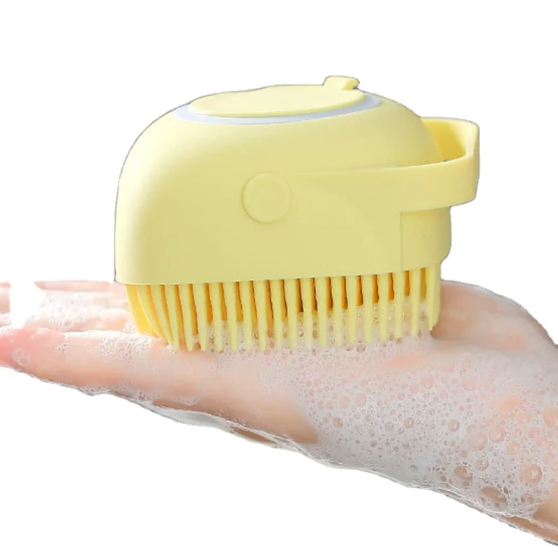 

Exfoliating Silicone Bath Brush Shower Baby Household Cleaning Accessory Refillable Liquid Dispenser Shampoo brush With Hook