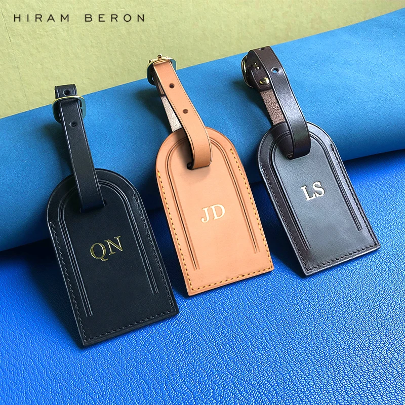 

Hot Sale New Personalized Designer Custom Logo Italian Vegetable Tanned Leather Luggage Tag, Natural/black/coffee brown