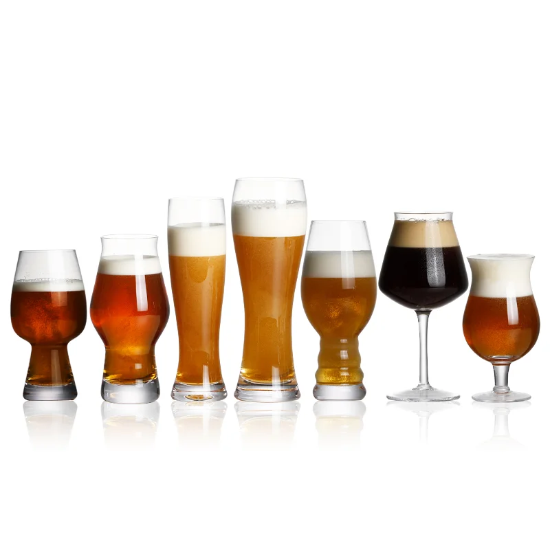

K00 Sanzo 16oz 480ml Beer Glass Cooling Beer Glass Leadfree Crystal Tulip Beer Glass, Clear