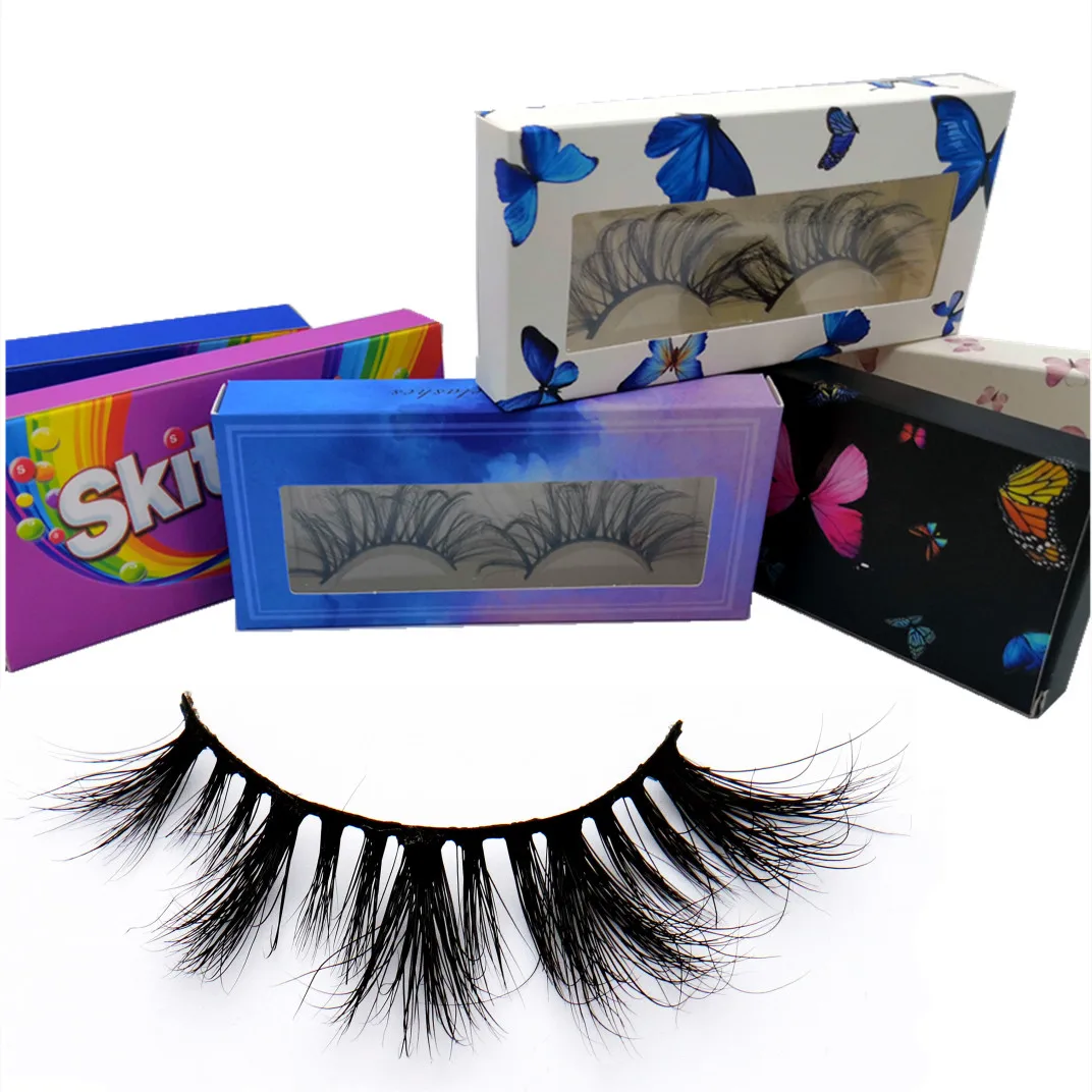

L kng04 faux cils real mink hair eyelashes multi layers tapered natural soft comfortable with optional case, Natural black lashes
