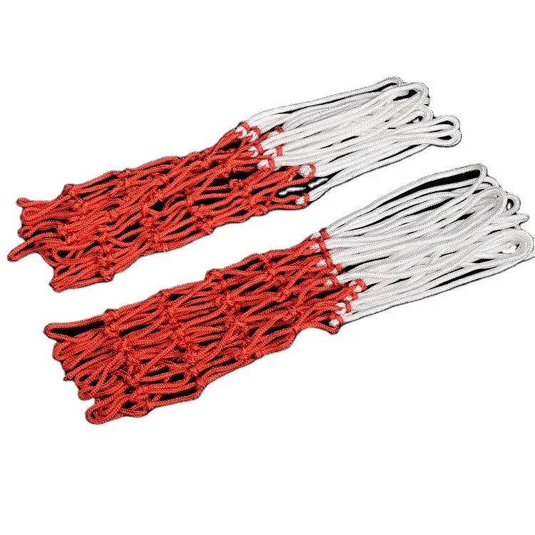 

White /blue/red basketball net high quality nylon material sports nets, White/blur/red