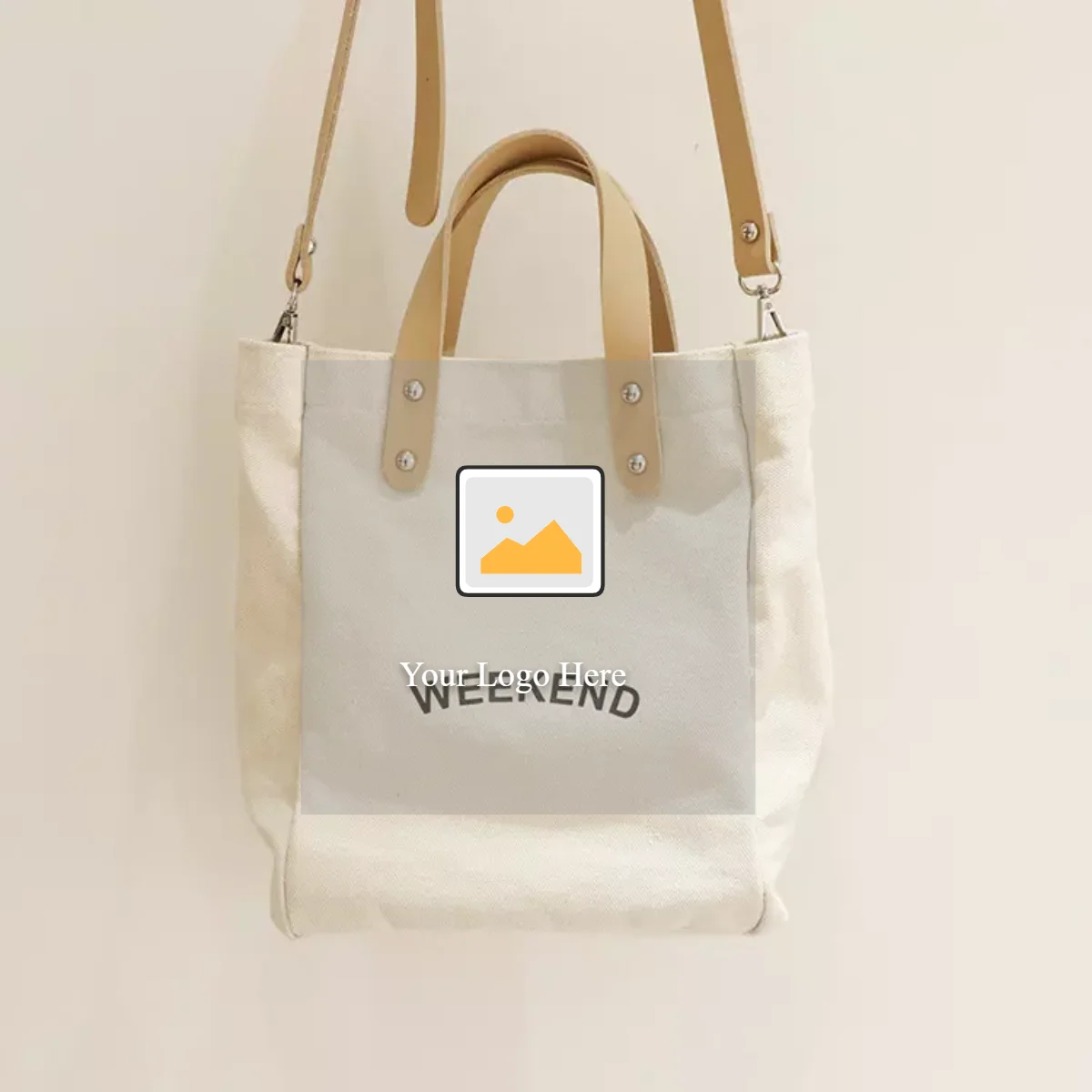 Weekend Canvas Tote Bag Double Leather 