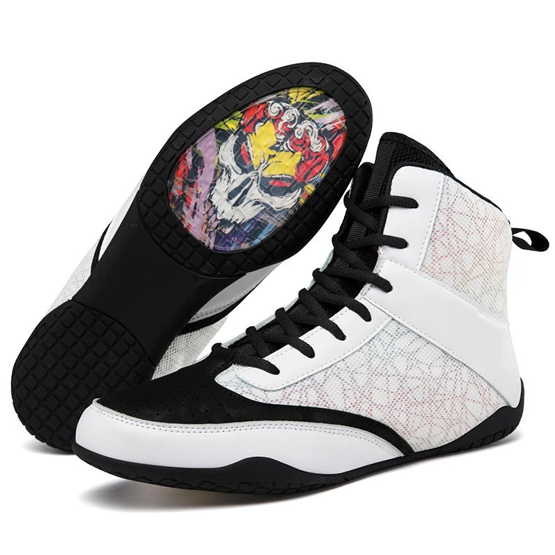 36-46 New Arrival Couples Custom Logo genuine leather Professional Make Your Own Wrestling Boxing Shoes for Men