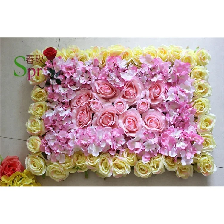 

SPR 2020 green leaf style fabric artifical flower wall party stage decorative flowers table runner arch floral, Red mix purple