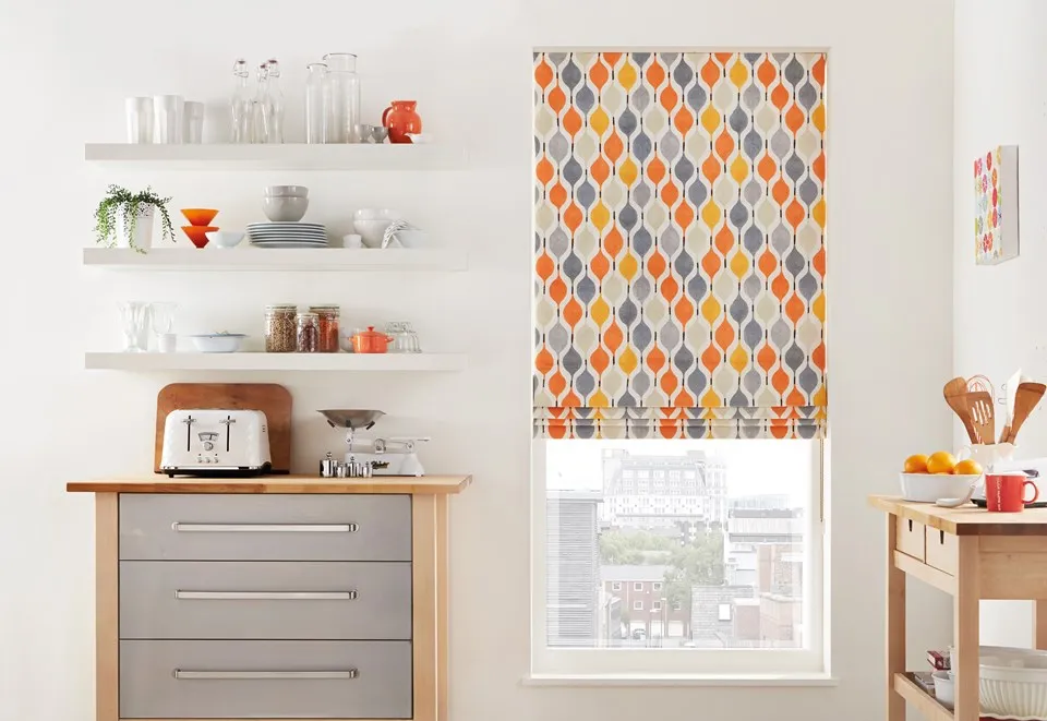 Keco Automatic Roman Blinds Made By Super Quiet Tubular Motor With Remote Controlling And Smart