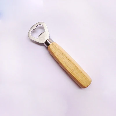 

P390 Wooden Handle Handheld Bottle Opener Creative Kitchen Bar Tools Wine Beer Soda Glass Cap Bottle Openers, Yellow