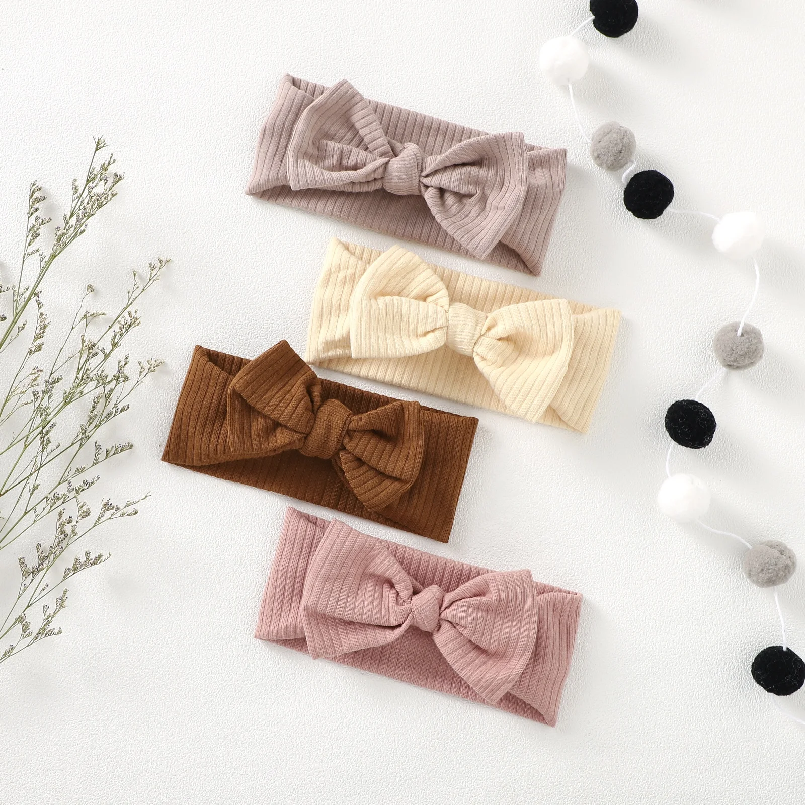 

0-6M Super Soft Toddler Solid Color Organic Cotton Elastic Baby Headband