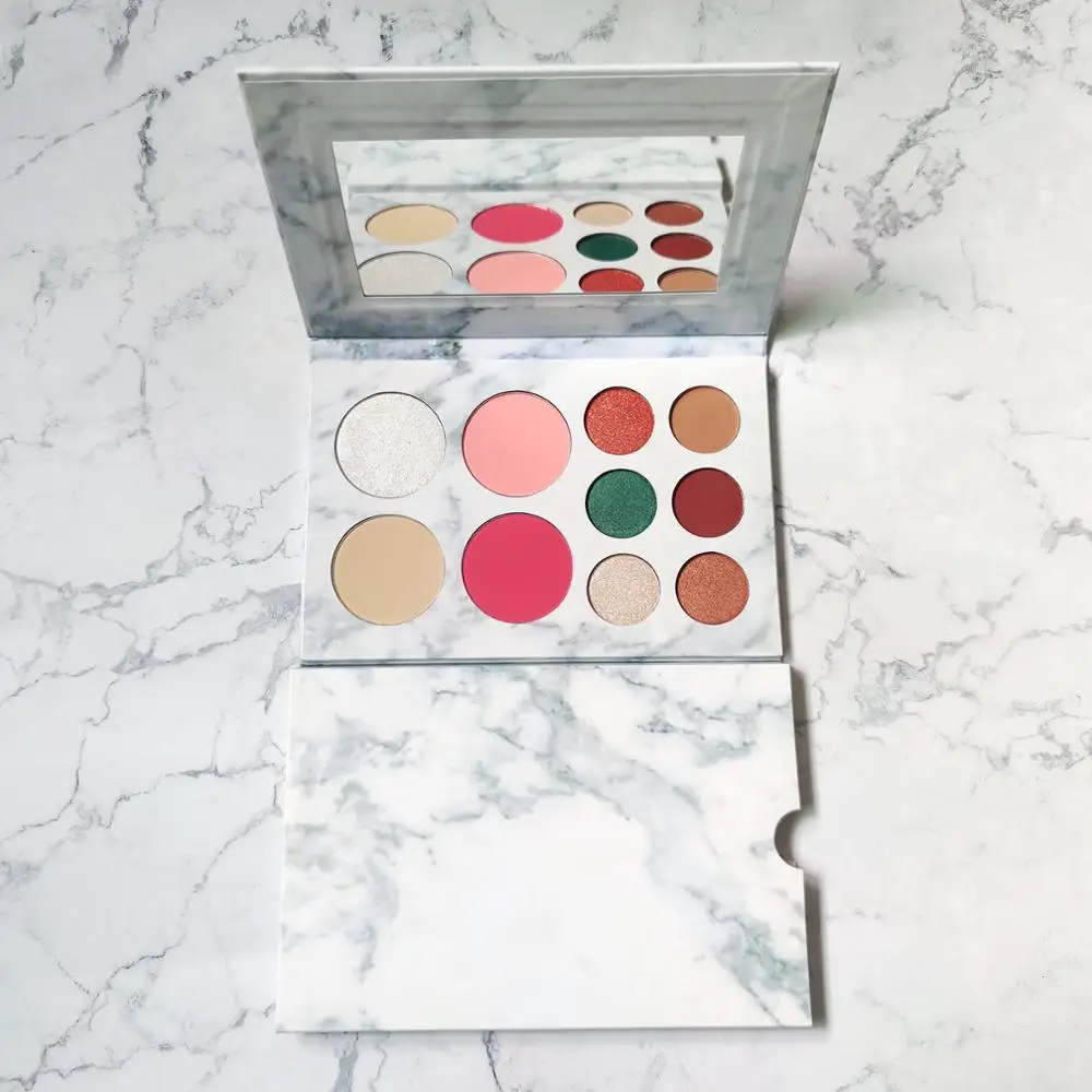

Wholesale makeup 10 eyeshadow palette with highlighter and blush private label makeup palette, 10 colors