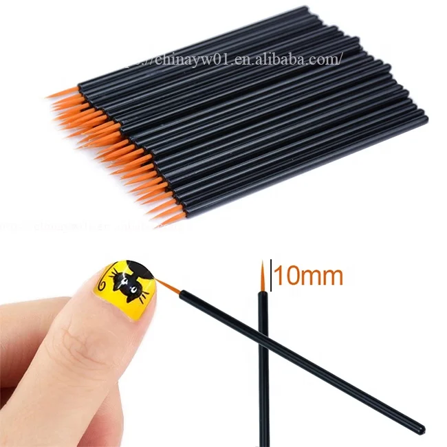 

50 Pcs/lot Makup Tools Black Handle Reusable Gel Liner Nail Art Brushes Painting Pen