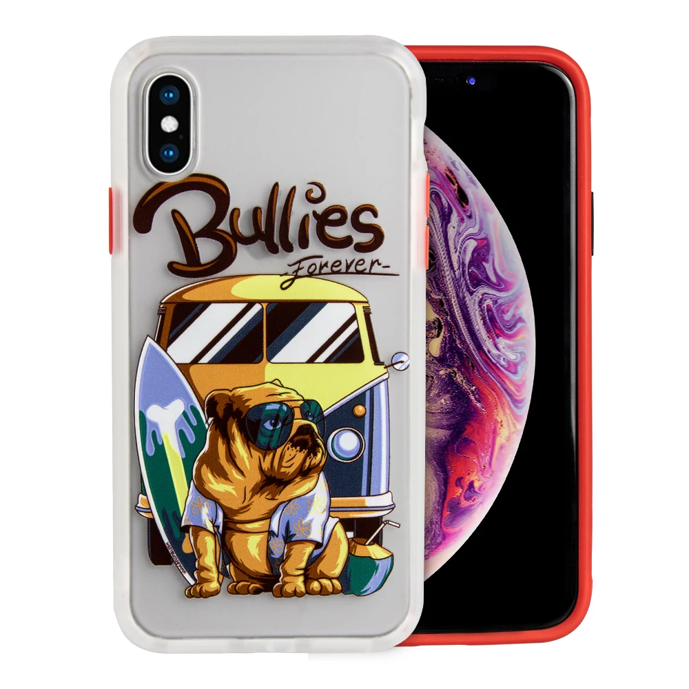 

For Iphone For Samsung 2 In 1 Soft TPU Edge Hand PC Back Phone Cover Shockproof Phone Case, 6 colors