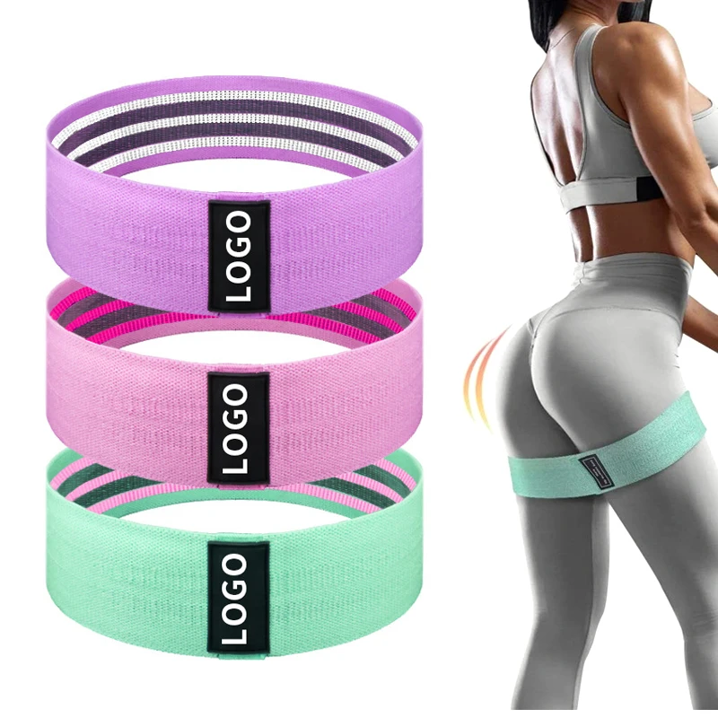 

Drop Shipping Anti Slip Fabric Yoga Gym Exercise Fitness Resistance Band Set For Woman, Pink, cyan, purple, gray, dark gray, black,customized color
