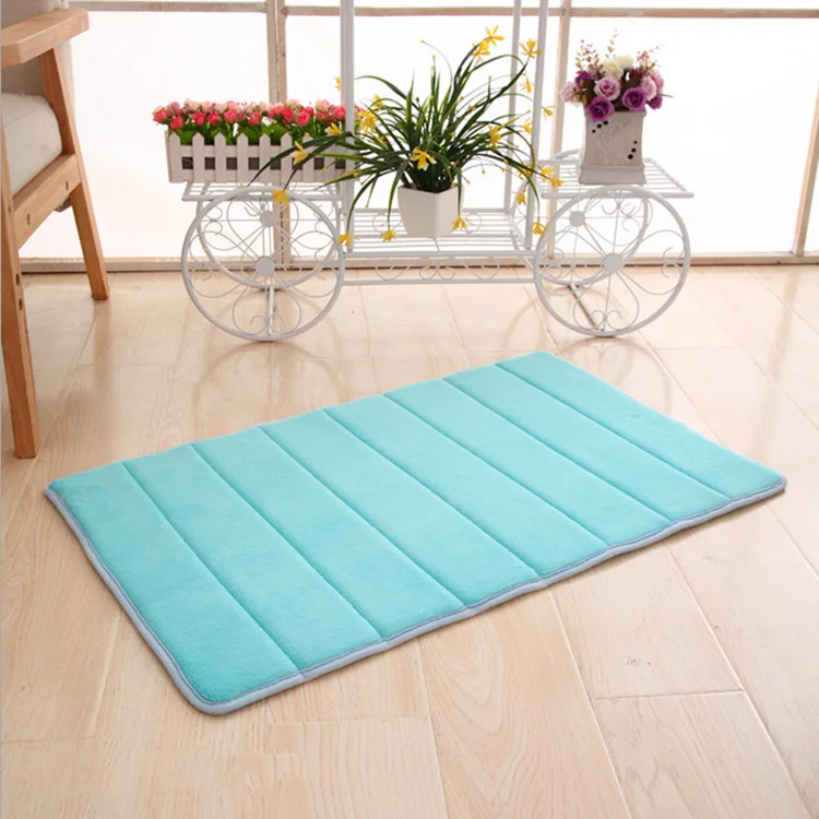 

1.6cm thick coral fleece memory foam rebond carpet hallway doormat bathroom non-slip mat foot pad