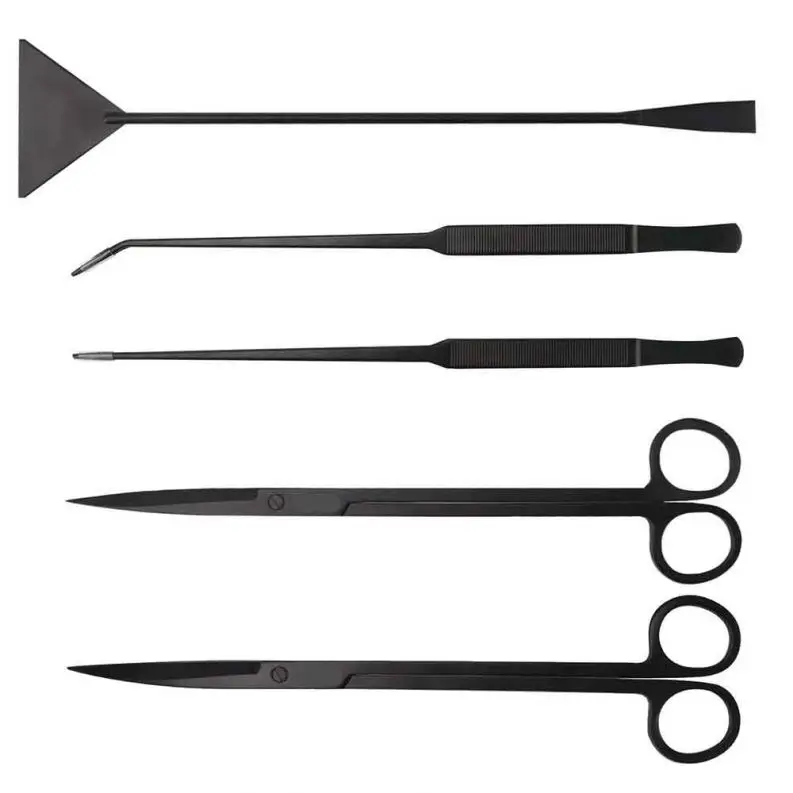 

Black Aquarium Maintenance Tools aquarium Live Plants Water Grass Scissor Tweezers Kit Fish Aquatic Pet Supplies