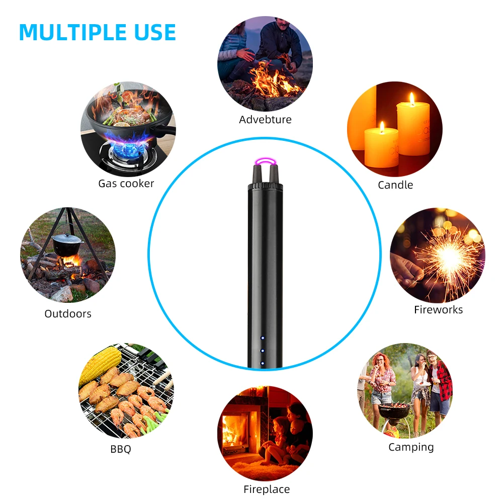 

Popular Style Pen Shaped Rechargeable USB Lighter electric cigarette arc lighter with Convenient Hook