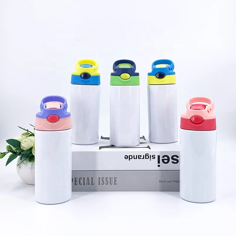 

12 oz Straight Water Bottles For Kids School stainless steel Sublimation Blanks Tumbler With Straw And Lid, Customized color