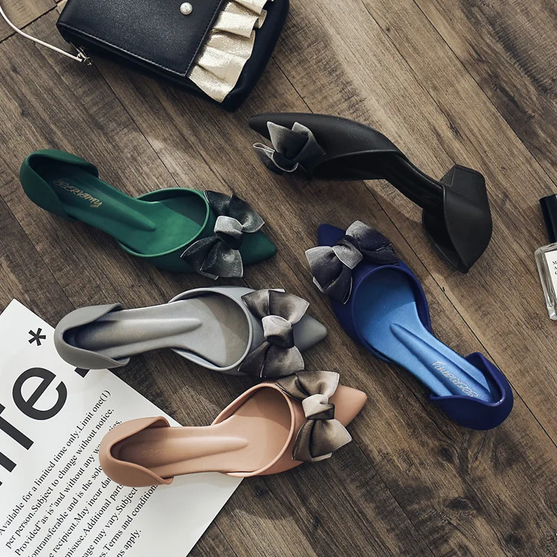 

Creative high heel sandals new bow high heels frosted jelly shoes women