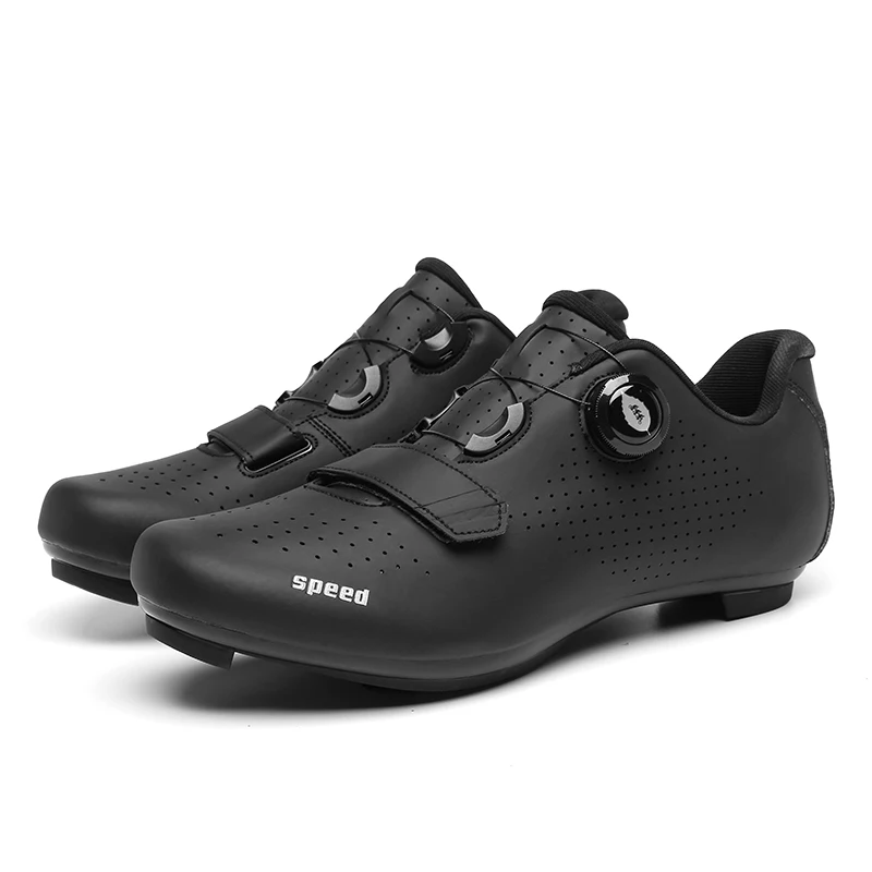 

Breathable Men's Road Bike Cycling Lock Shoes Spd Cleats Mtb Women's Riding Shoe, Black