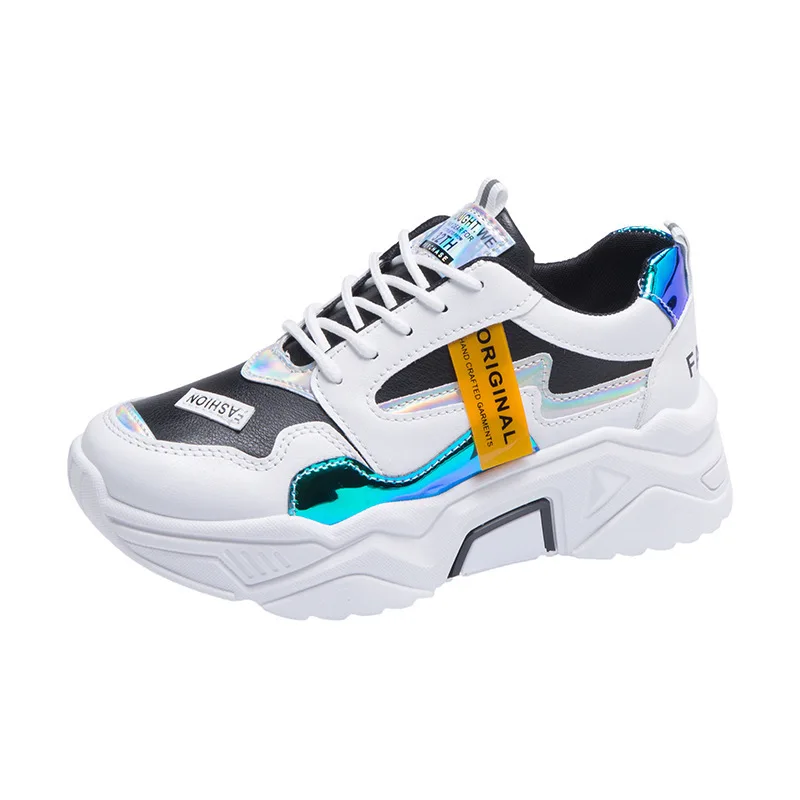 

Wholesale shoes for gym Customize logo New versatile color matching mesh breathable daddy sneakers, 3 colors