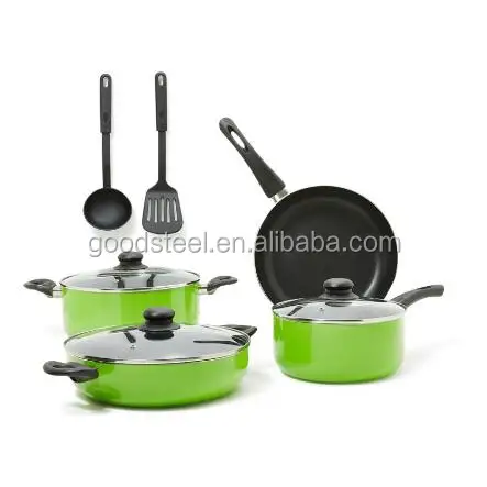 

discount stock Long Lasting Superior Non-stick Performance aluminum cookware set with kitchen tools 9pcs