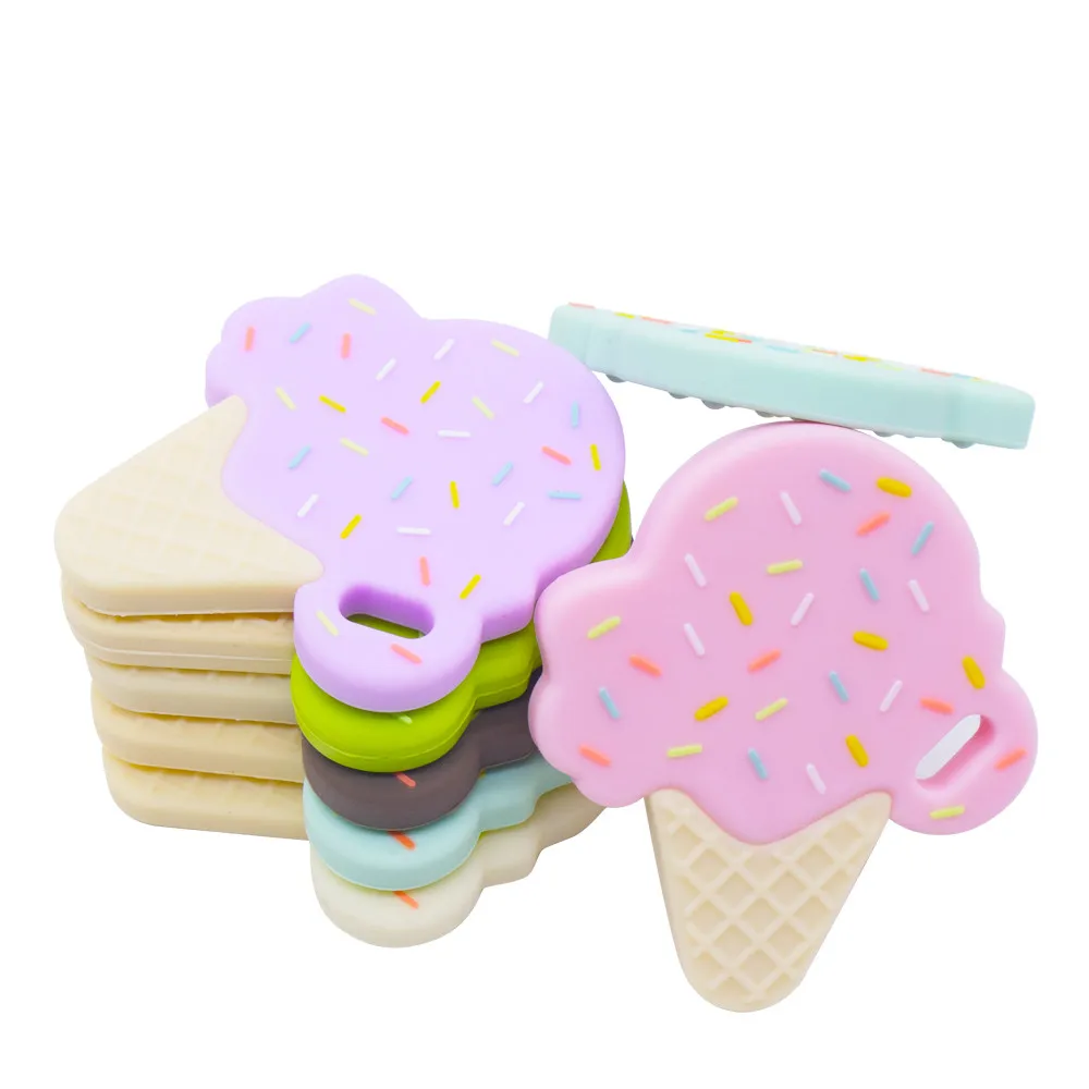 Funny Baby Educational Toy Silicone Ice Cream Teether Baby Education ...