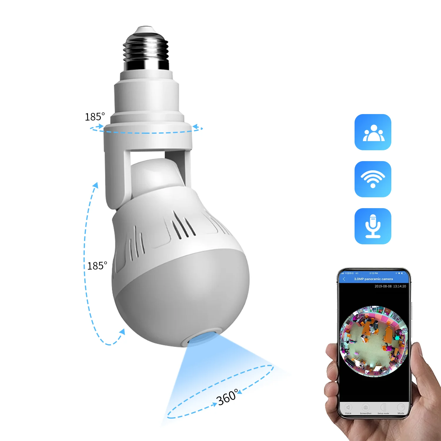 

Free Shipping Bombillo Camara Seguridad Vigilancia Secret Spy Ip Wifi Gizli Espia Espion Foco Kamara Camera Bubble Light Bulb