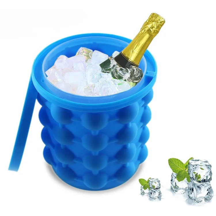 

Amazon Hot Selling Mini Blue Bar Wine Beer Ice Cube Maker Bucket