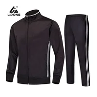 

LiDong Fashion custom logo slim fit man black tracksuit for winter