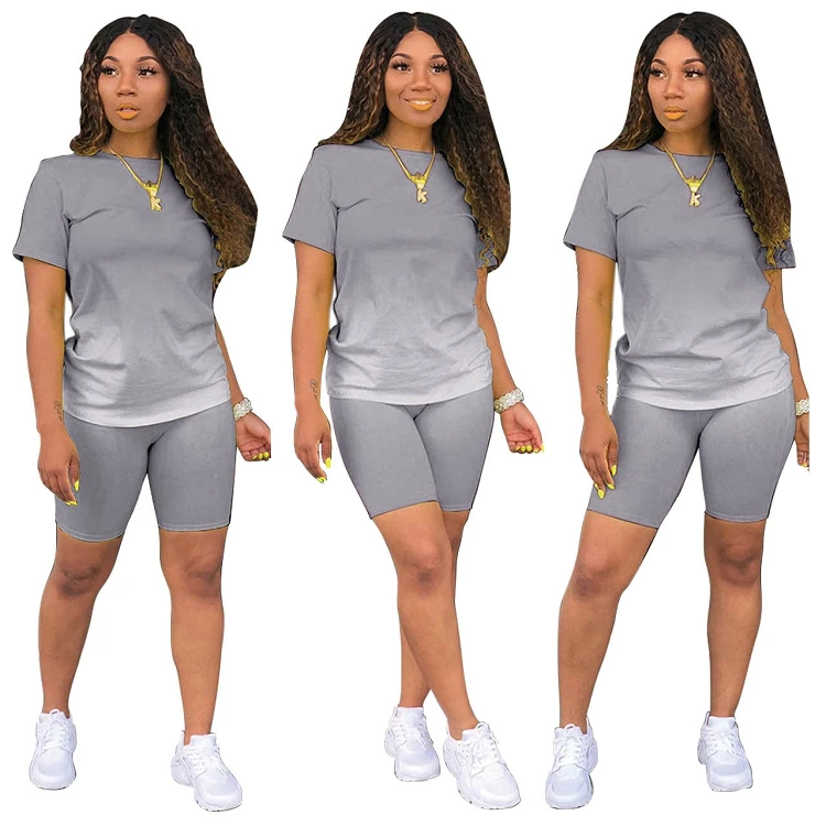 

S-5XL two piece short sleeve suit plus size women clothing printed womens 2 piece shorts set outfits for women