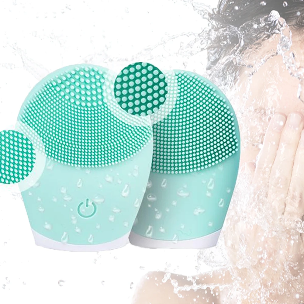 

Mini Portable Sonic Vibrating Face Deep Cleansing Exfoliating Silicone Cleanser Skin Care Facial Brush