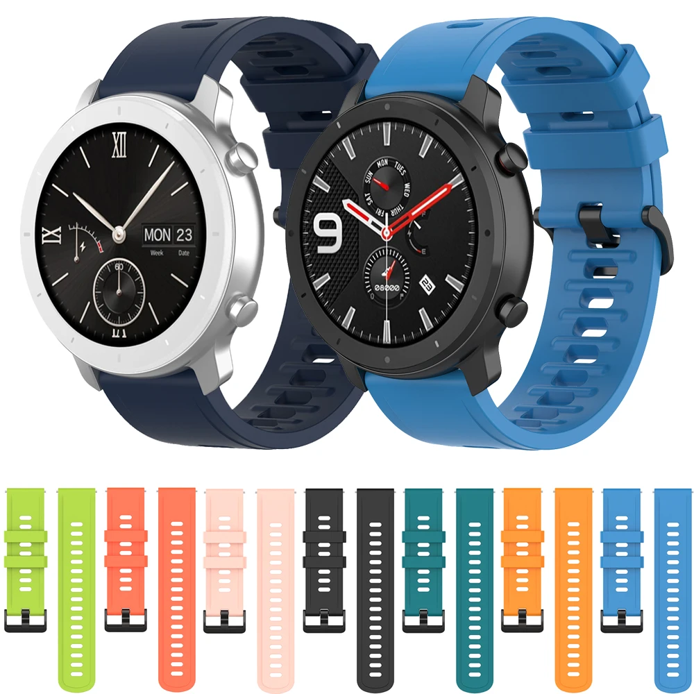 

Lianmi Original Official Style Sport Softness Silicone Straps 20mm 22mm For Huami Amazfit Gtr 42mm 47mm Watch Bands, Multi colors/as the picture shows