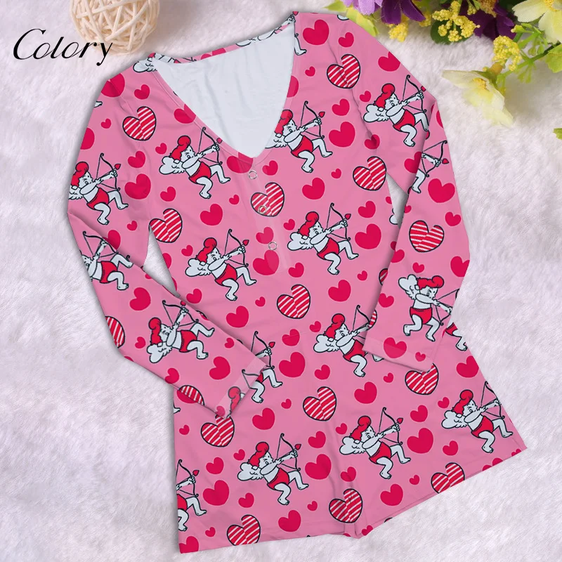 

Colory Sexy 2pc Cotton Woman Pajamas Silk Women Sleepwear Pajama Plus Size, Picture shows