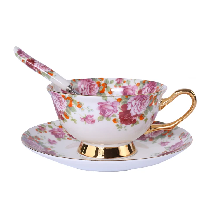 

Floral Bone China Tea Cup and Saucer Ceramic Tea Cup Coffee Set