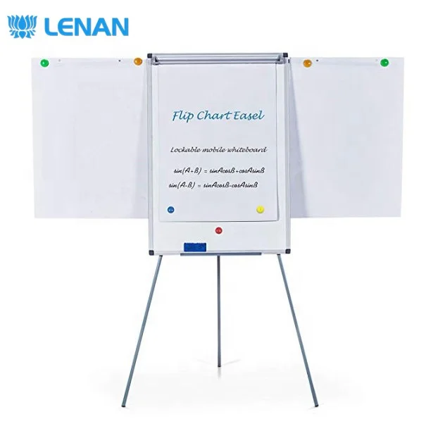 
Office school supplies dry erase magnetic foldable white board flipchart board mobile tripod flip chart stand 