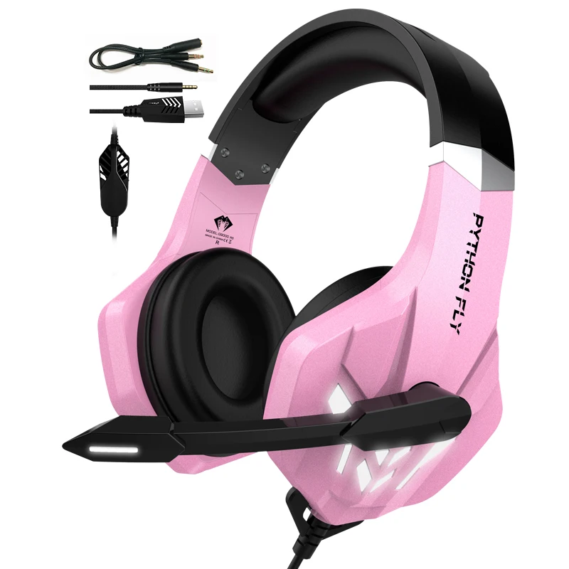 

Free Sample Earbuds Headphones Pink Stereo Gaming Headset With Mic,For Xbox One PC PS4 Phone, Pink,purple