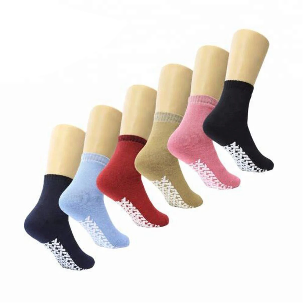 

Colorful Anti Slip Non Skid Slipper Socks with grips for Adults Men Women, Red, green, royal blue, yellow, beige, grey