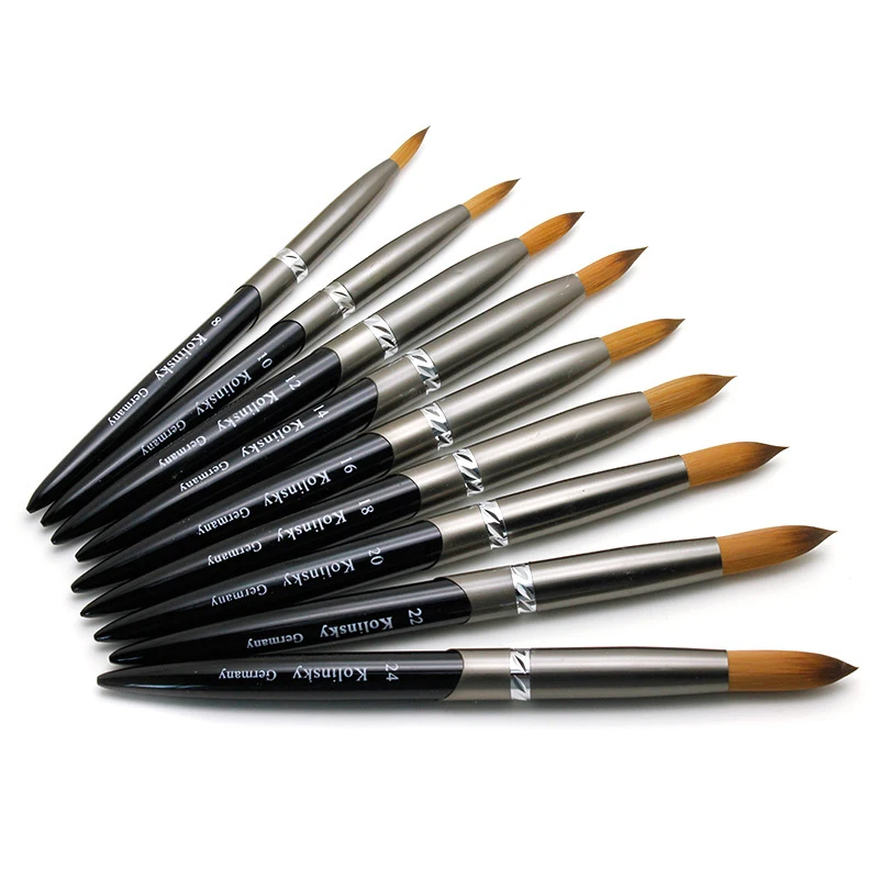 

Spot supply alloy brush pole carved crystal pen kolinsky nail brush nail tool wholesale, As shown