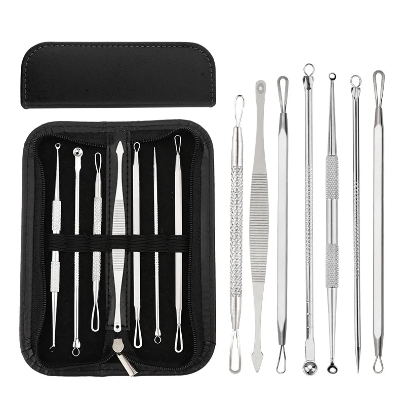 

S1267 Stainless Steel 7 pcs/Set Blackhead Remover Whitehead Pimple Spot Comedone Acne Extractor Skin Care Tools