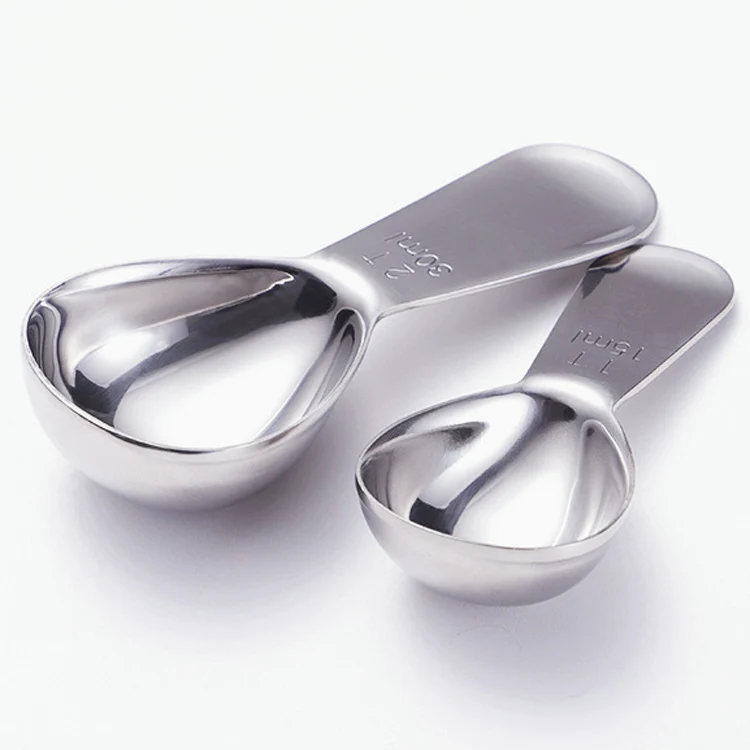 

most popular products 15ml 30ml stainless steel 304 measuring spoons mirror polish measuring scoop kitchen measuring tools, Silver