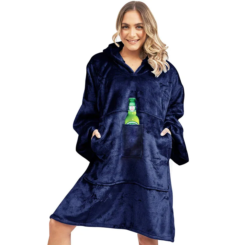 
Wholesale Four Colors Winter Oversized Hoody Blanket Wearable Huggle Hoodie For Adults 