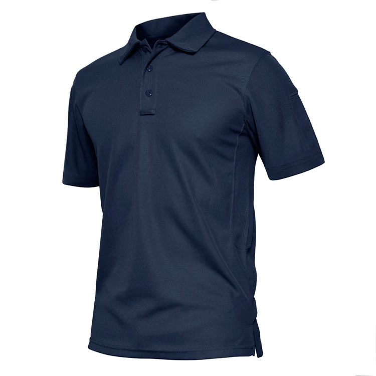 

Clothing Manufacturer Polo Tee Shirts For Man Custom Logo100%Polyester Moisture Wicking Polo ShirtTactical Navy Blue Shirt