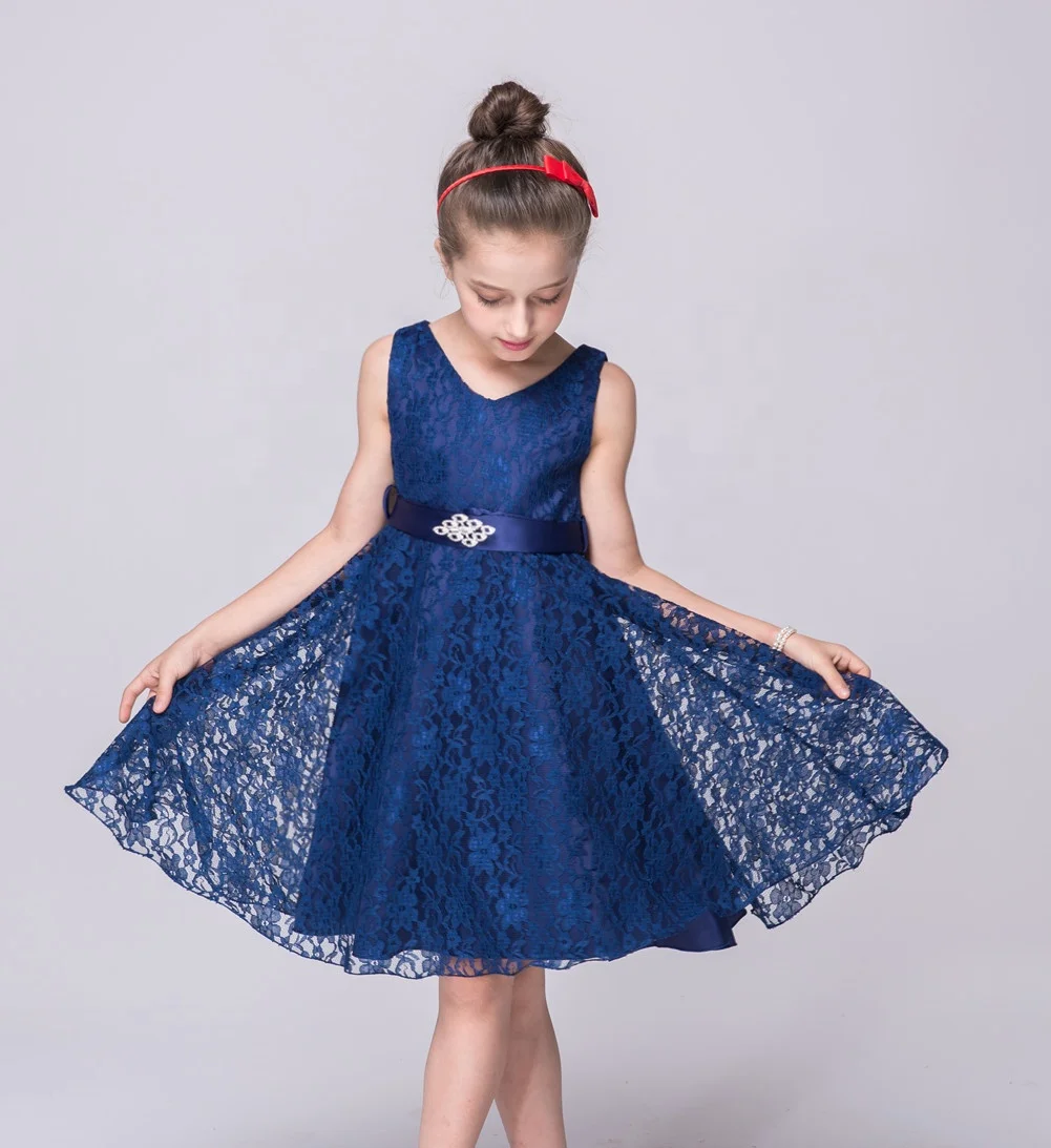 

2021 high quality fashion cute kids evening lace multi-color tulle doll dress sweet girl princess, White, red, purple, black, blue, champagne, sky blue, color blue