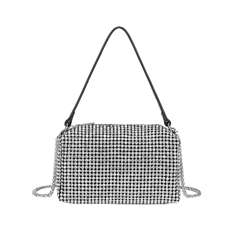 

Rhinestone bag female hand-studded with diamonds full of diamonds ladies handbag chain small square bag messenger bag