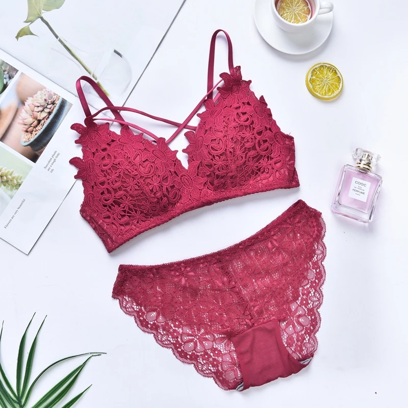 

Manufacturers launch new products Europe and America embroidered lace girl bra underwear sexy bra set, Dark blue / black / gray / red / wine red / apricot