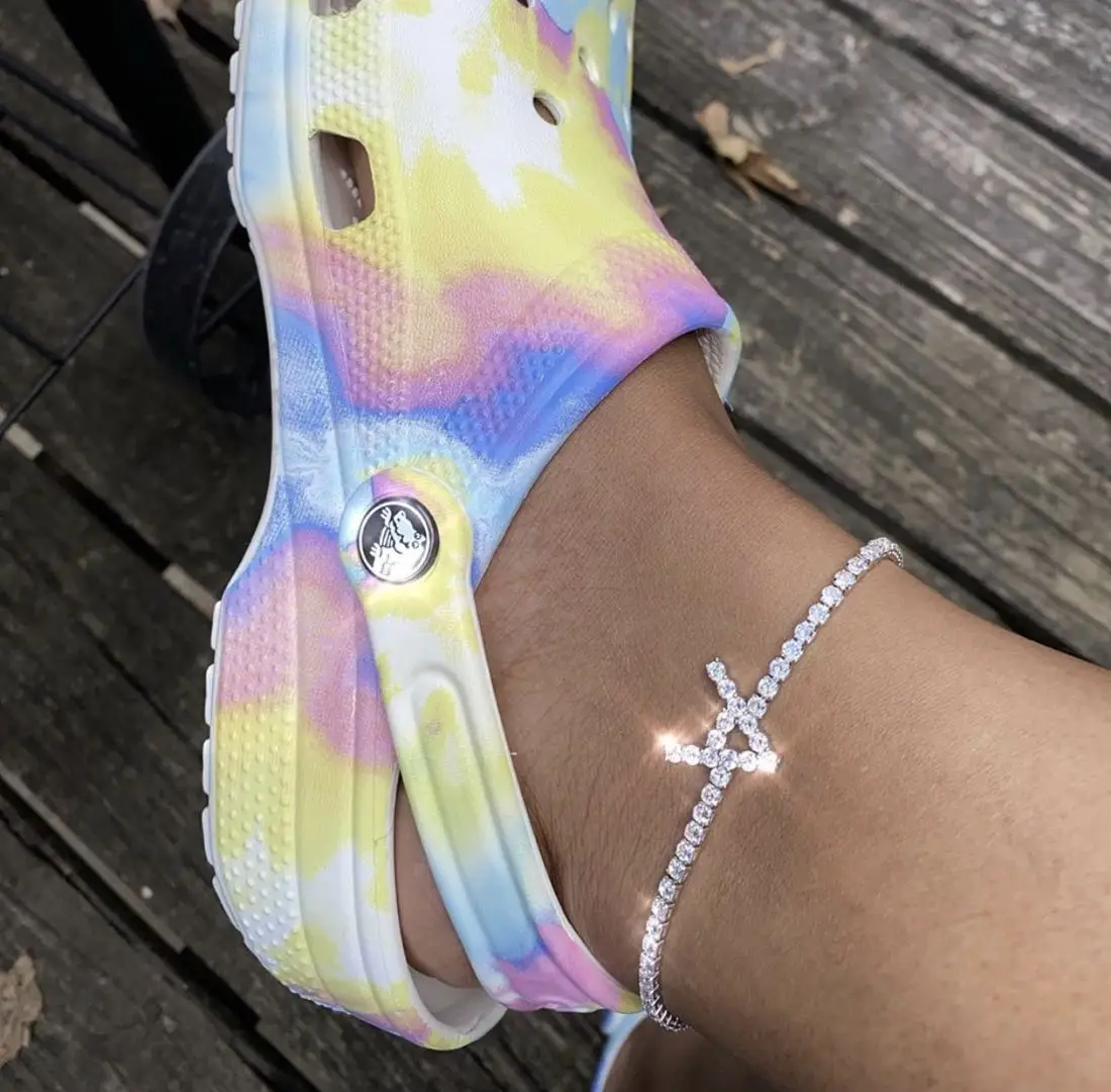 

Fashion 26 English Alphabet Custom Initial name Anklet Personalised Initial Tennis Letter Ankle Anklet