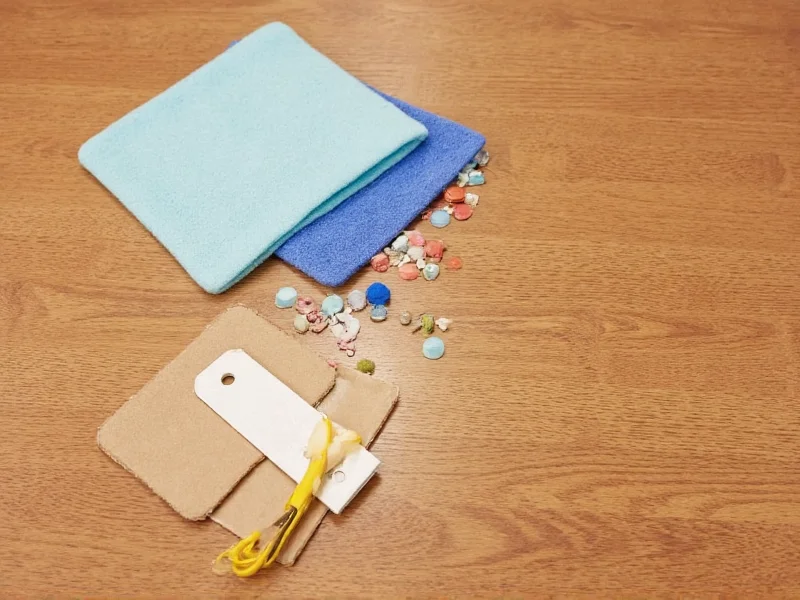 Homemade warming pad materials on wooden table