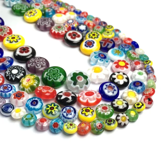 

Wholesale Flower Crystal Lampwork Millefiori Lampwork Glass Bead Mixed beads For Jewelry Making