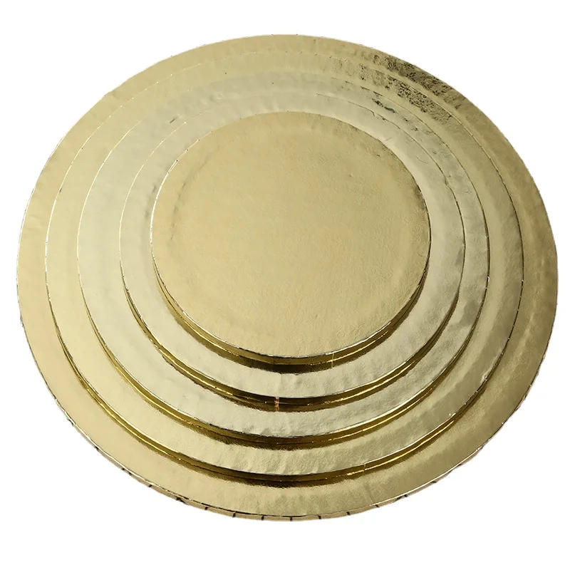 

Luxury Golden Wholesale Corrugated Round Paper Pad Cake Drums Cardboard Food Cake Paper Tray