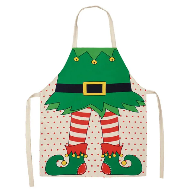

2021 Christmas apron custom logo anime cartoon kitchen home waist linen polyester apron